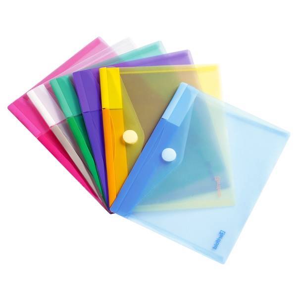 Portadocumentos con cierre de velcro tamaño A5 sobre colores surtidos 6 por  paquete 9 pulgadas por 7 pulgadas (9.055 x 7.008 in) (# 510259)